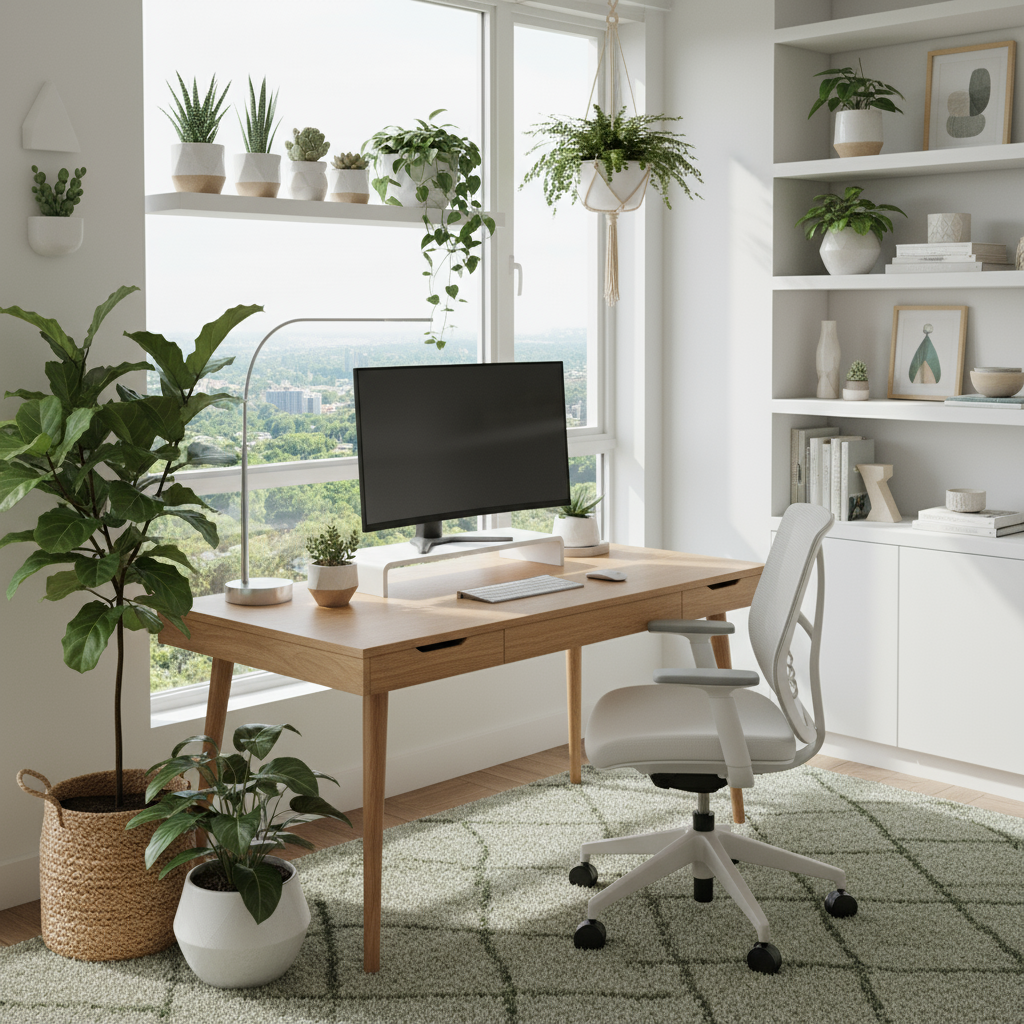 Modern office with plants